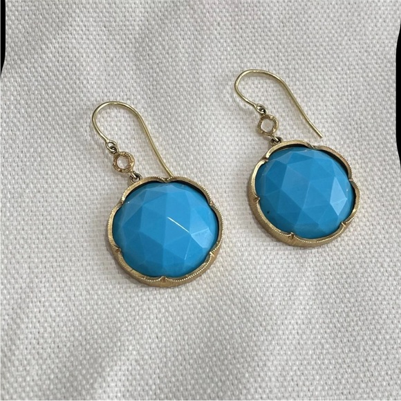 Irene Neuwirth Large Turquoise And Diamond Drop Earrings In 18k Gold - Picture 3 of 16